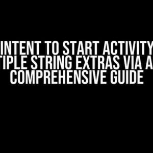 Send Intent to Start Activity With Multiple String Extras Via ADB: A Comprehensive Guide